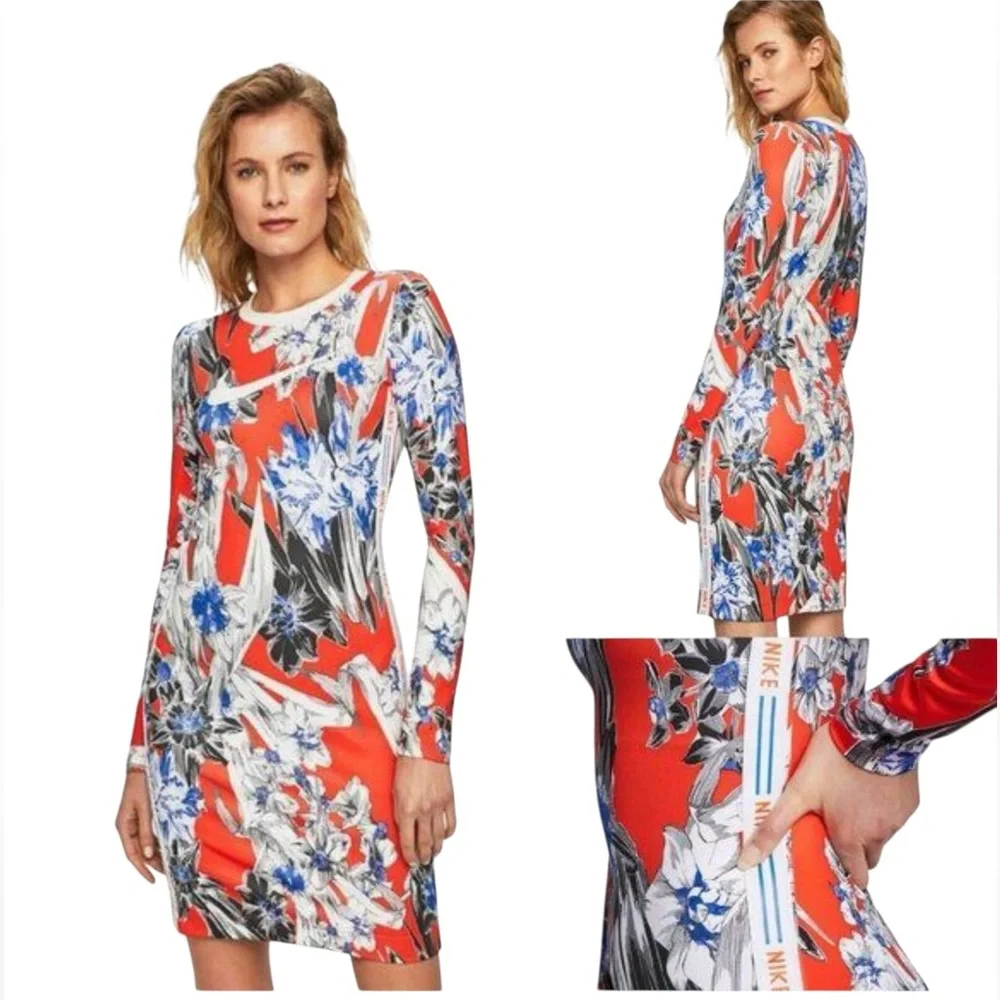 Nike Hyper Femme AOP Long Sleeve Floral Dress NWT (D-1)